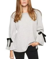 Sanctuary Gray Women’s TIERNEY Black RIBBON TOP Sweatshirt - XL