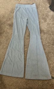 Velour Flared Pant in Baby Blue