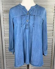 VELVET HEART Denim Look 3/4 Blouse Blue-Large