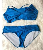 New. BECCA blue twist front bikini. Size 1X. Retails $139