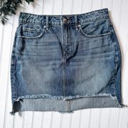 Denim Mini Skirt Frayed Hem Size 2/26