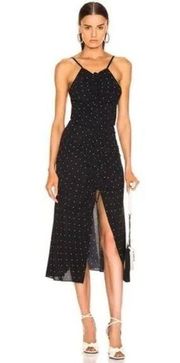 Alice McCall Oscar Ruched Polka Dot Midi Dress Women's Size 6