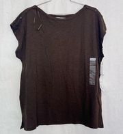 Liz Claiborne brown, short sleeve T-shirt, size large
