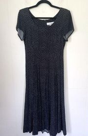 Jonathan Martin Vintage 90s Polka Dot Fit & Flare Midi Dress ~ Size 9/10