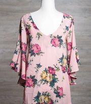 Mittoshop PInk Floral Ruffle Top Small