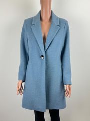 Wool Blend Collar Dusty Blue Coat Women's Size 8