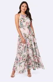 NWT a la playa Floral Halter Flowy Maxi Dress