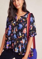 Anthropologie By Anthro Josie Button Front High Low Dolman Top | Floral | Small