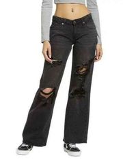BP. jeans destroyed wide leg distressed low rise denim Size 33 New 90s Grunge