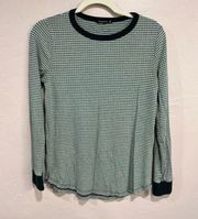 Green striped long sleeve tee