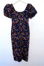 HUNTER BELL Black Floral Colette Dress Size 0 XS