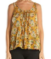 NORDSTROM | LUSH sleeveless mustard floral women’s blouse size XS