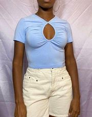 Cry baby semi-cropped baby blue shirt M