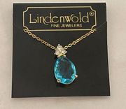 Vintage Lindenwold 14k GF with blue stone necklace  NWT