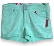 Candie’s Sea Foam Green Shorts Junior’s Size 11 Stretchy and Comfy!