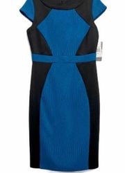 Sangria Black & Teal Color Block Bodycon Dress