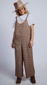 NWT! Plaid Calico Wideleg Jumpsuit 