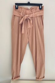 Blush Paperbag Waist Lyocell Pants Euro Brand