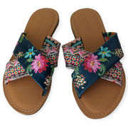 Johnny Was Boho Leather Floral Sonoma Cross Sandals Size 6