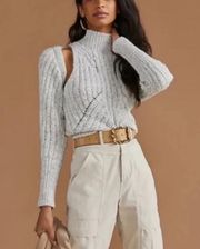 By  | Cropped Open Front Knit Shrug Blue & White