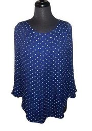 Navy Blue Polka Dot Top