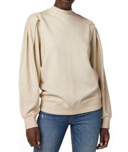 NEW Hudson Tuck Sleeve Cotton Pullover Sweatshirt Size Med