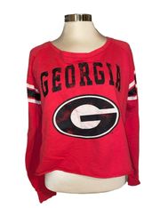 sweatshirt cropped long sleeve Georgia “G” on front Sz XL
