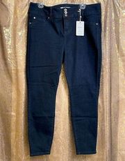 high rise dark indigo denim jegging jeans size 16 short, NWT