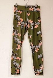 Minkpink Move Floral Crop Leggings in Green