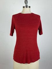 AG Adriano Goldschmied Red Ribbed Top