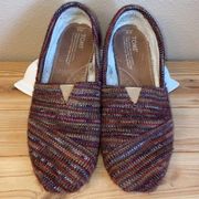 Classic ALPARGATA Slip On Flats Size 9 Multicolor Soft Wool Preppy Casual