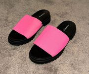 Torrid Neon Pink Chunky Platform Sandals SIZE 9