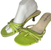 White Stag Green Kitten Heels