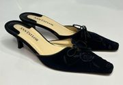 Vintage Ann Taylor navy blue heeled mules size 6