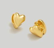 NWT Madewell Heart Huggie Hoop Earrings In Vintage Gold