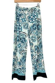 Bisou Bisou Intimates Paisley Velvet Trim Lounge Pants Boho Pajamas