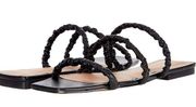 Who What Wear Zela Black Leather Strappy Sandal