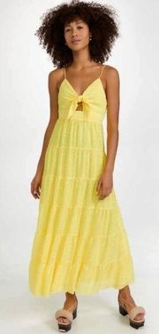 ALICE+OLIVIA Minka Tie Front Maxi Dress in Sunflower Sz 6