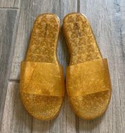 Victoria secret gold glitter love slides