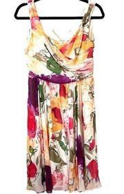 SUZI CHIN FOR‎ MAGGY BOUTIQUE Silk Floral Mini Dress