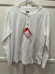 New NWT Helly Hansen white long sleeve large t-shirt luxury activewear