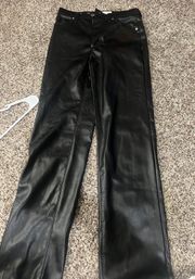 Straight Leg Leather Pants