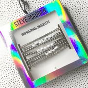 Steve Madden Inspirational Bracelet Set Awesome Loved Kind New