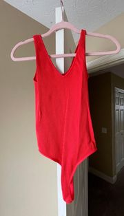 Nikki biki Ribbed Red Bodysuit