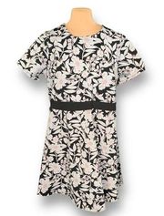 Leota Mackenzie Dress Black Dark Floral Detail Fit And Flare Jacquard Mini 3X