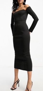 Design Off Shoulder Midi Dress