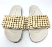 Anthropologie Sandals Beaded Slides Boho Tribal Slip On Sandals EU Size 41