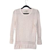 LOFT 100% Cotton Light Pink Knit Tunic Sweater