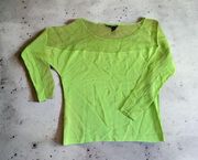 100% silk blouse neon green