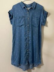 NWT Thread & Supply Blue Chambray Raw Hem Dress Size M